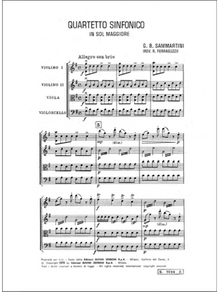 Quartetto sinfonico - Partitura - SAMMARTINI - Partition